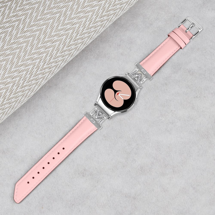 Fed Kunstlæder Og Rhinsten Universal Rem passer til Samsung Smartwatch - Pink#serie_3