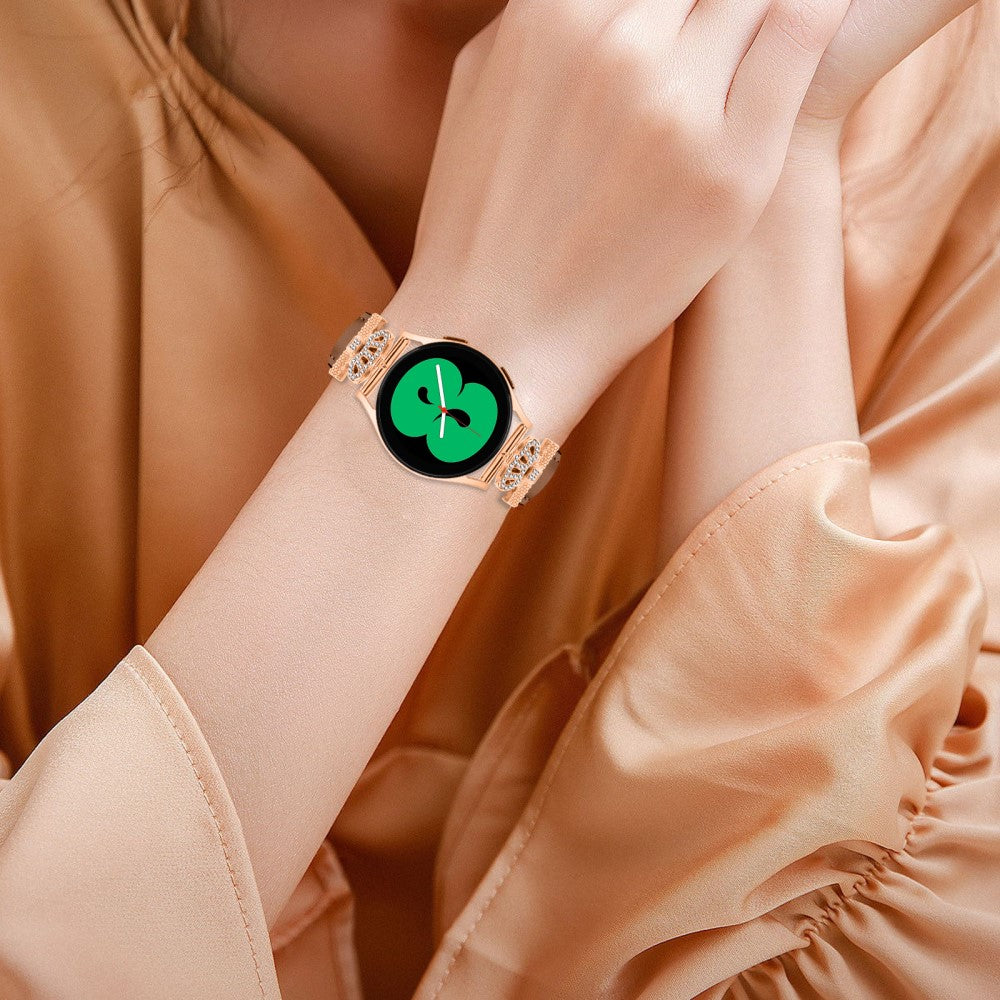 Super Smuk Kunstlæder Og Rhinsten Universal Rem passer til Smartwatch - Brun#serie_6