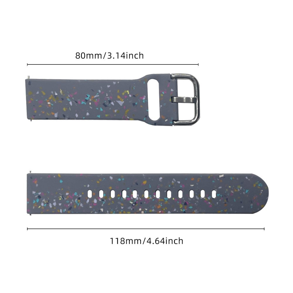 Samsung Galaxy Watch3 41mm / Huawei Watch GT 2 42mm Replacement Band 20mm Silicone Pattern Watch Strap - Blue Grey#serie_1