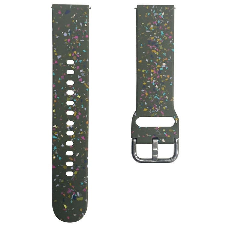 Samsung Galaxy Watch3 41mm / Huawei Watch GT 2 42mm Replacement Band 20mm Silicone Pattern Watch Strap - Green#serie_3