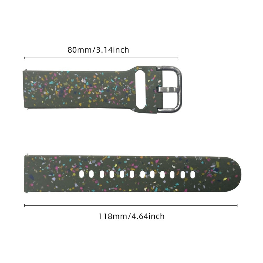 Samsung Galaxy Watch3 41mm / Huawei Watch GT 2 42mm Replacement Band 20mm Silicone Pattern Watch Strap - Green#serie_3