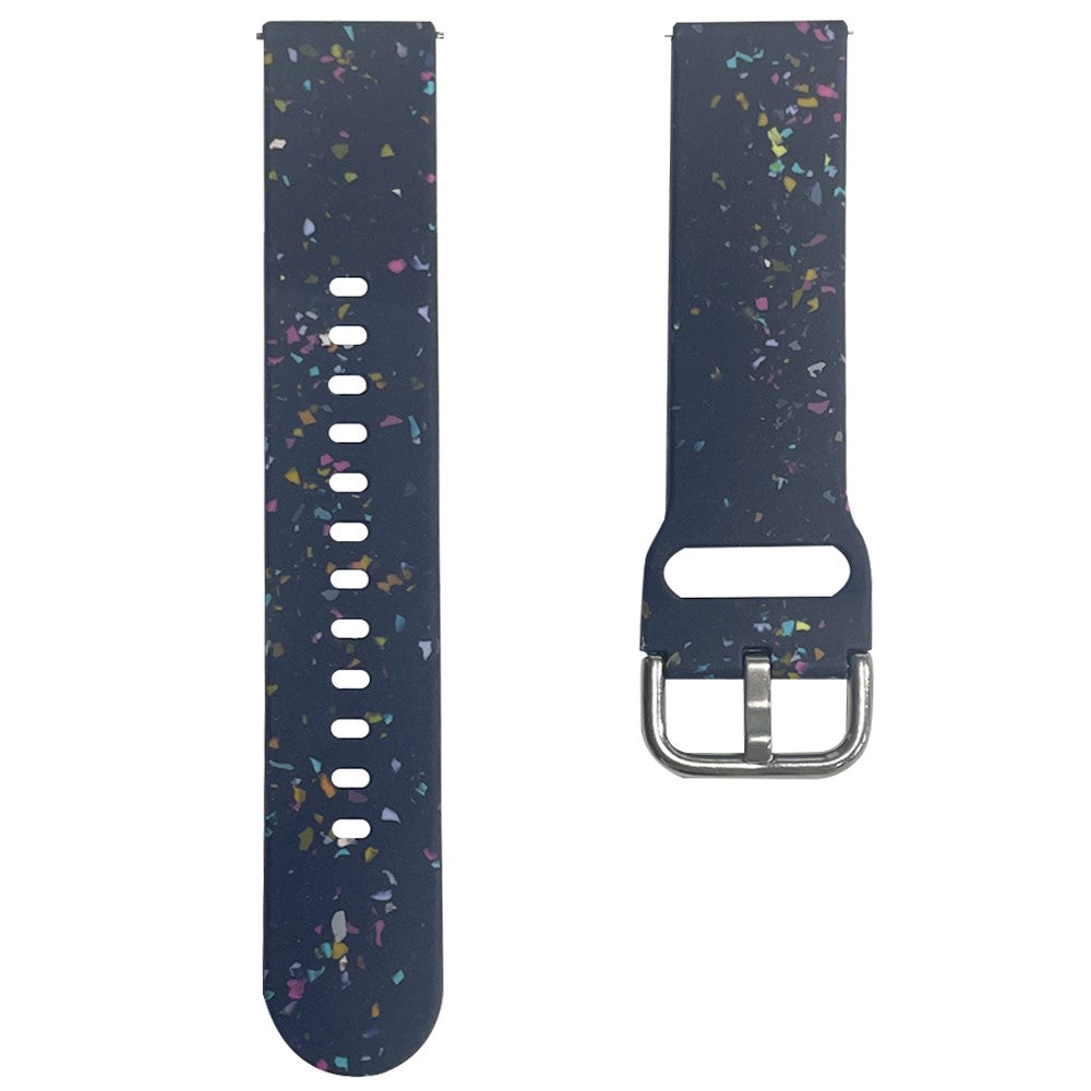 Samsung Galaxy Watch3 41mm / Huawei Watch GT 2 42mm Replacement Band 20mm Silicone Pattern Watch Strap - Dark Blue#serie_4