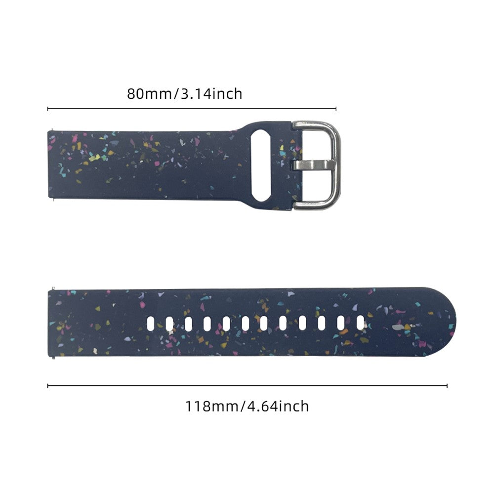 Samsung Galaxy Watch3 41mm / Huawei Watch GT 2 42mm Replacement Band 20mm Silicone Pattern Watch Strap - Dark Blue#serie_4