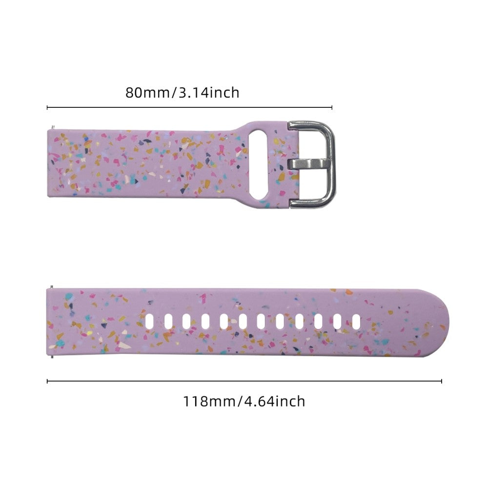Samsung Galaxy Watch3 41mm / Huawei Watch GT 2 42mm Replacement Band 20mm Silicone Pattern Watch Strap - Purple#serie_7