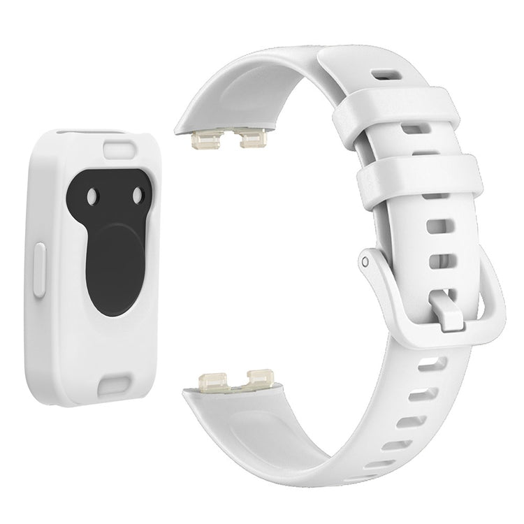 Wrist Strap Huawei Band 8 Silicone Sport Watch Band with Protective Cover - White#serie_2