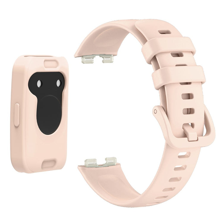 Wrist Strap Huawei Band 8 Silicone Sport Watch Band with Protective Cover - Pink#serie_7
