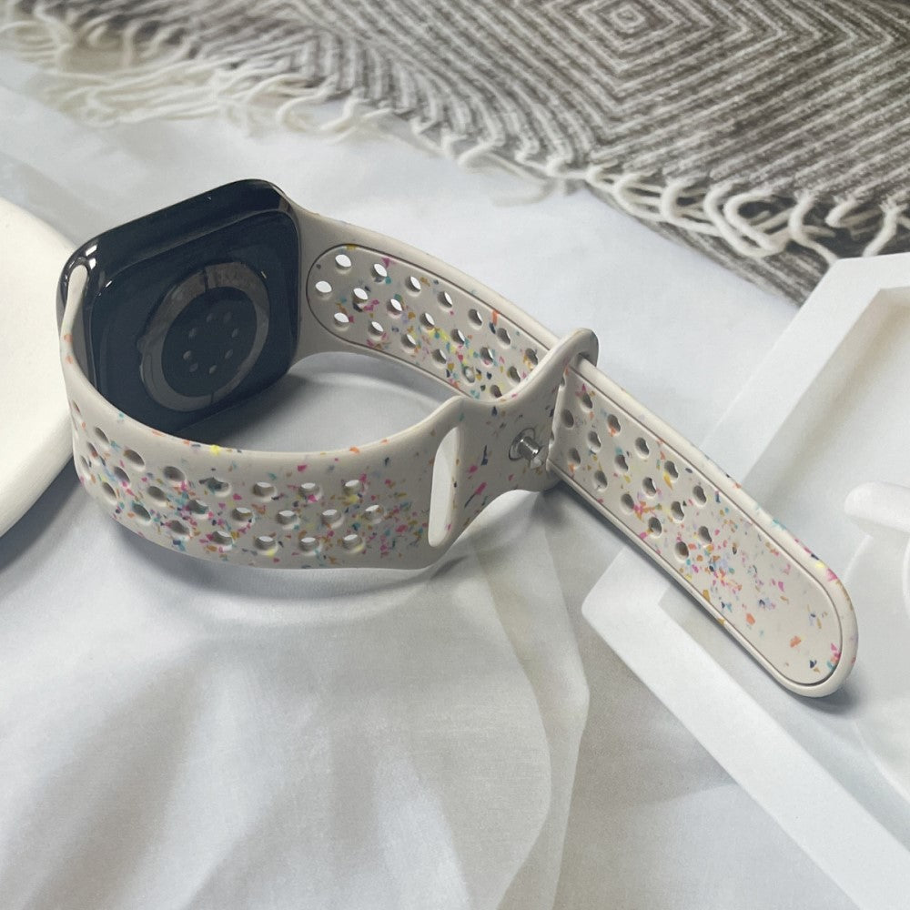 Mega Slidstærk Silikone Universal Rem passer til Apple Smartwatch - Hvid#serie_6