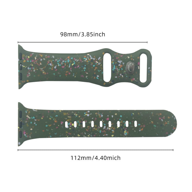Silicone Watch Band Apple Watch Series 9 8 7 41mm / SE (2023) SE (2022) 6 5 4 SE 40mm / 3 2 1 38mm 8-shaped Buckle Pattern Strap - Green#serie_3