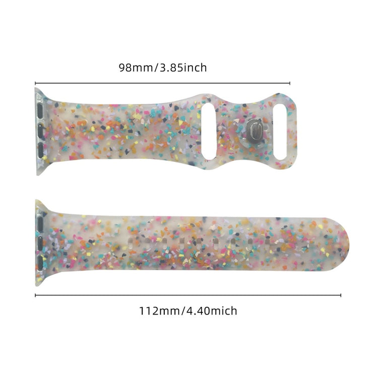 Silicone Watch Band Apple Watch Series 9 8 7 41mm / SE (2023) SE (2022) 6 5 4 SE 40mm / 3 2 1 38mm 8-shaped Buckle Pattern Strap - Transparent#serie_5