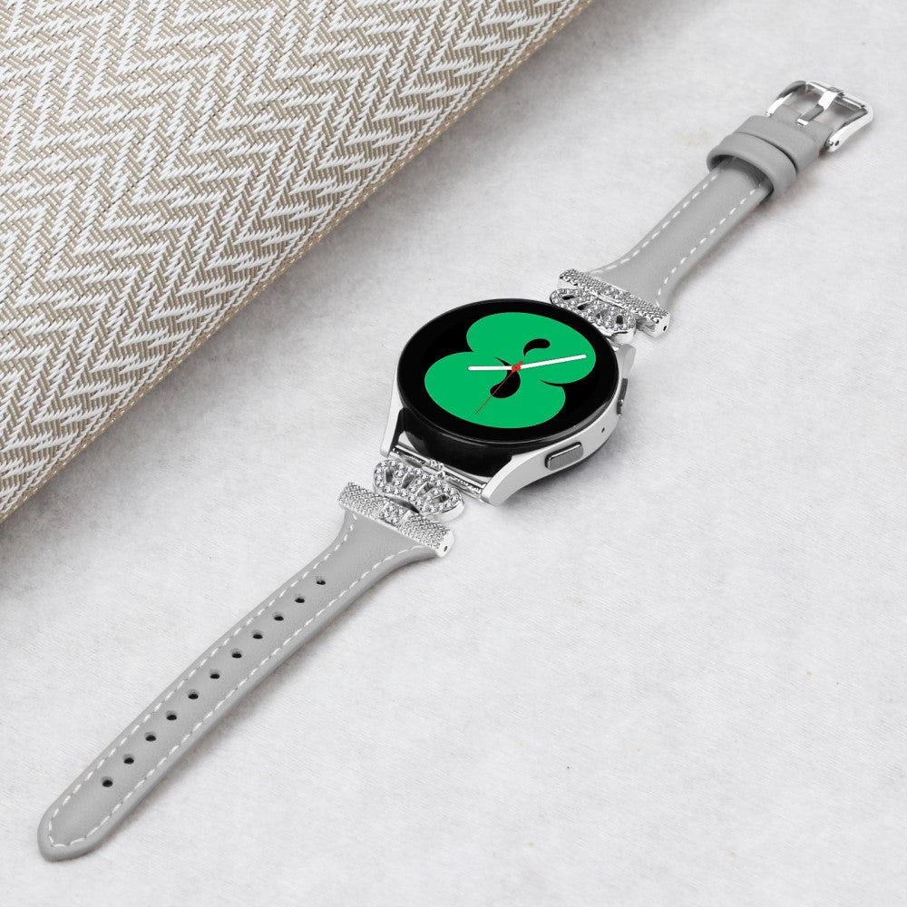 Udsøgt Kunstlæder Og Rhinsten Universal Rem passer til Smartwatch - Sølv#serie_2
