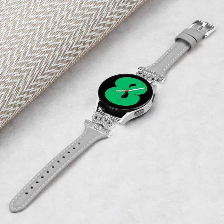 Udsøgt Kunstlæder Og Rhinsten Universal Rem passer til Smartwatch - Sølv#serie_2