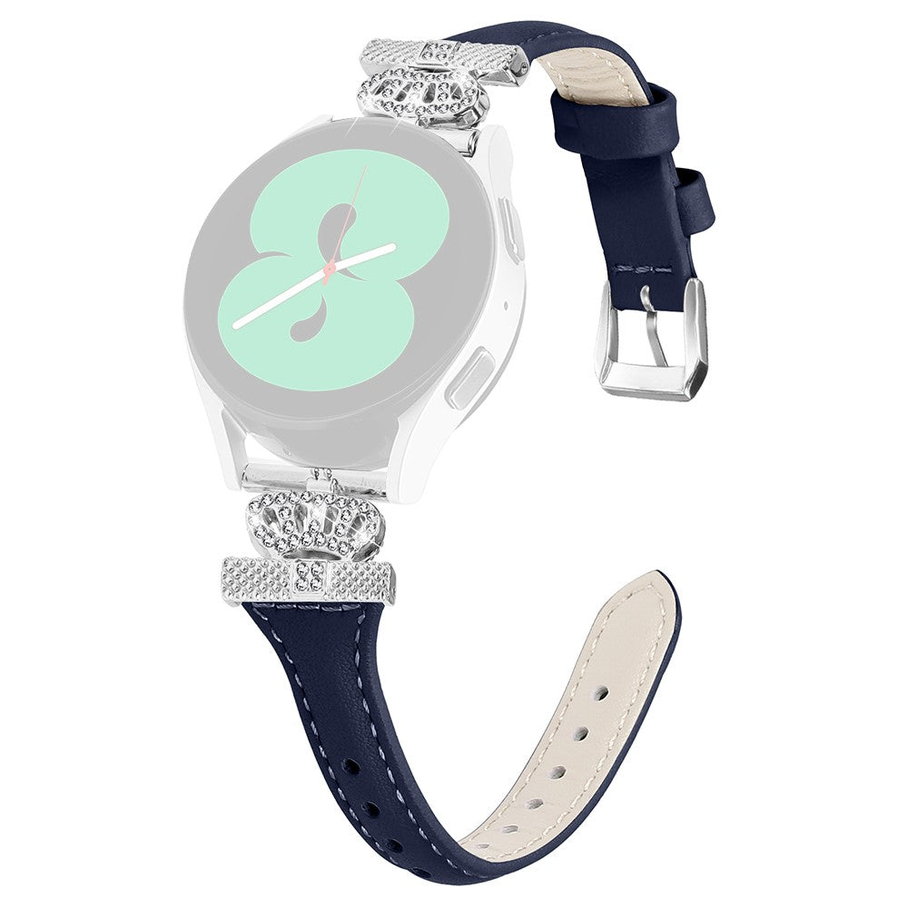 Udsøgt Kunstlæder Og Rhinsten Universal Rem passer til Smartwatch - Blå#serie_3