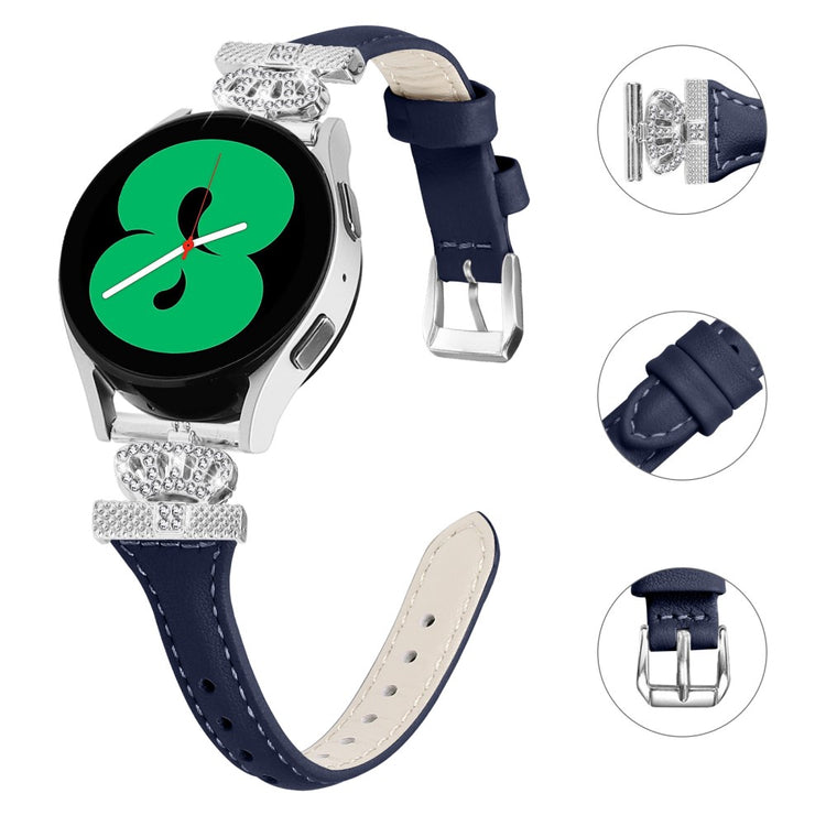 Udsøgt Kunstlæder Og Rhinsten Universal Rem passer til Smartwatch - Blå#serie_3