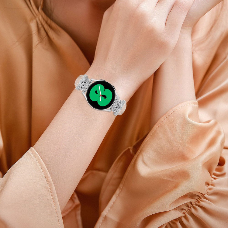 Udsøgt Kunstlæder Og Rhinsten Universal Rem passer til Smartwatch - Hvid#serie_5