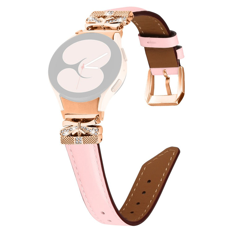 Fed Kunstlæder Og Rhinsten Universal Rem passer til Samsung Smartwatch - Pink#serie_3