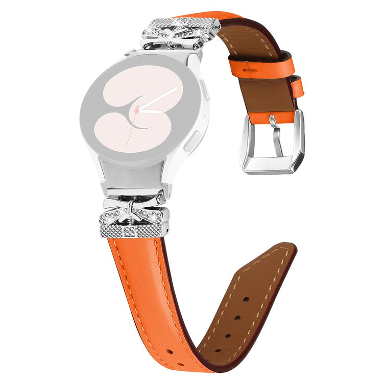Fed Kunstlæder Og Rhinsten Universal Rem passer til Samsung Smartwatch - Orange#serie_2