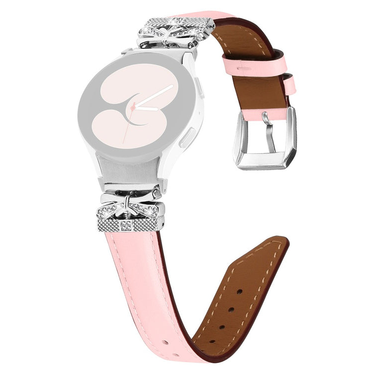 Fed Kunstlæder Og Rhinsten Universal Rem passer til Samsung Smartwatch - Pink#serie_3