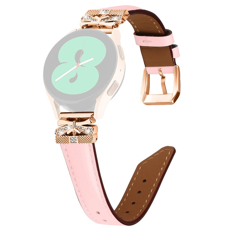 Meget Pænt Kunstlæder Og Rhinsten Universal Rem passer til Smartwatch - Pink#serie_3