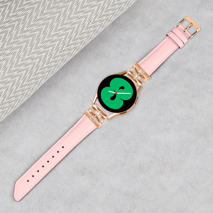 Meget Pænt Kunstlæder Og Rhinsten Universal Rem passer til Smartwatch - Pink#serie_3
