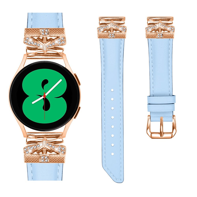 Meget Pænt Kunstlæder Og Rhinsten Universal Rem passer til Smartwatch - Blå#serie_4