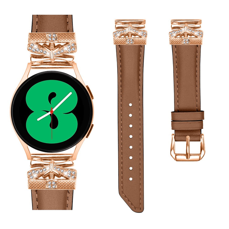 Meget Pænt Kunstlæder Og Rhinsten Universal Rem passer til Smartwatch - Brun#serie_6