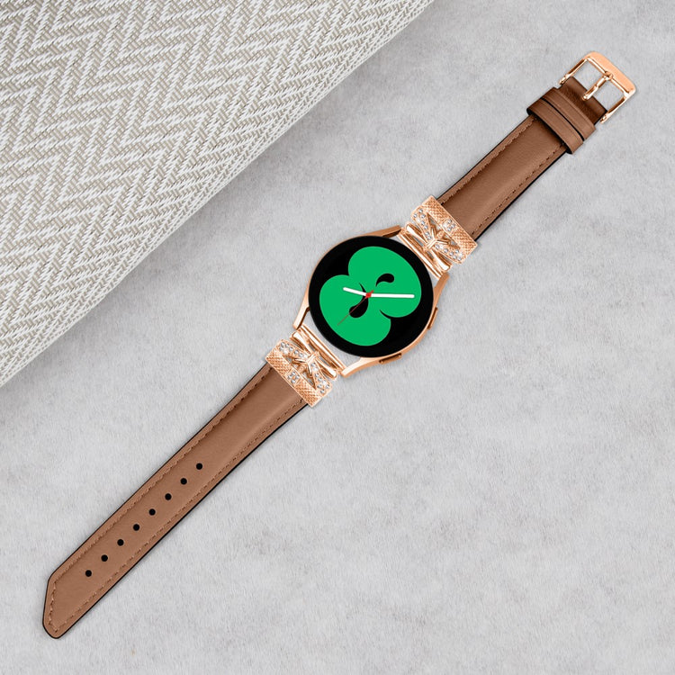 Meget Pænt Kunstlæder Og Rhinsten Universal Rem passer til Smartwatch - Brun#serie_6