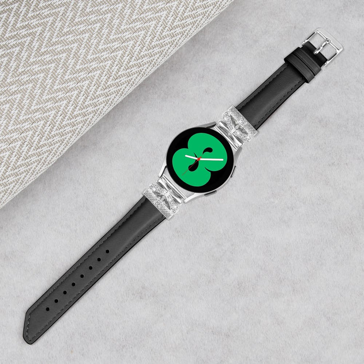 Vildt Fed Kunstlæder Og Rhinsten Universal Rem passer til Smartwatch - Sort#serie_1
