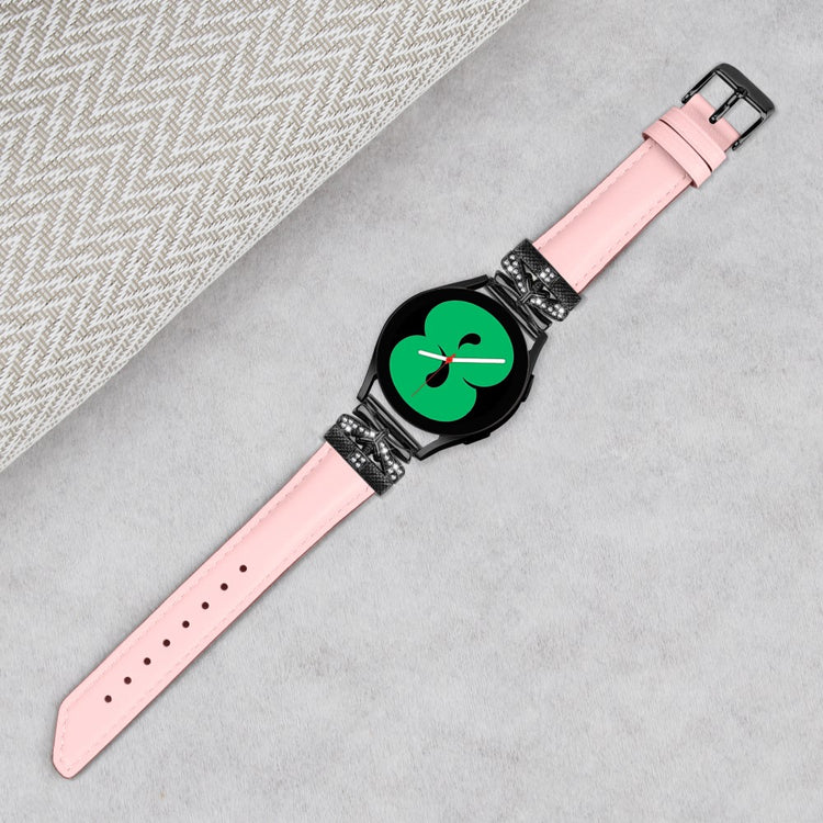 Fantastisk Kunstlæder Og Rhinsten Universal Rem passer til Smartwatch - Pink#serie_3