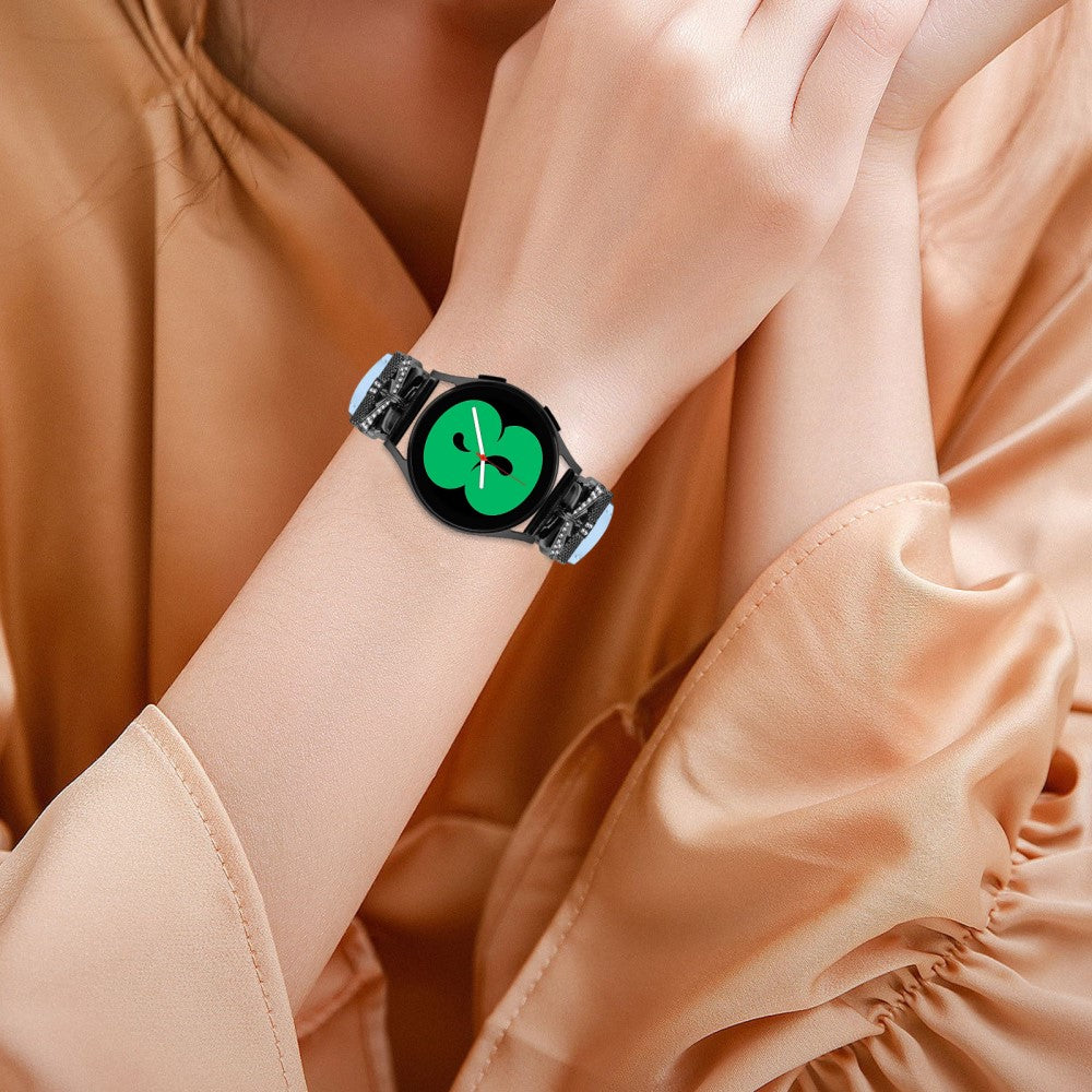 Fantastisk Kunstlæder Og Rhinsten Universal Rem passer til Smartwatch - Blå#serie_4