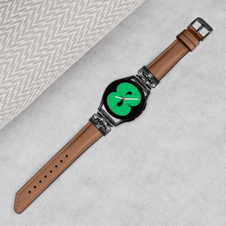 Fantastisk Kunstlæder Og Rhinsten Universal Rem passer til Smartwatch - Brun#serie_6