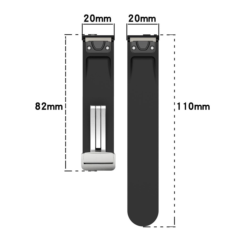 Samsung Galaxy Watch 6 / 6 Classic / 5 / 4 / Huawei Watch GT 3 42mm Silicone Strap Magnetic Silver Buckle 20mm Watchband - Navy Blue#serie_11