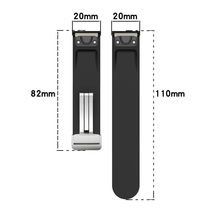 Samsung Galaxy Watch 6 / 6 Classic / 5 / 4 / Huawei Watch GT 3 42mm Silicone Strap Magnetic Silver Buckle 20mm Watchband - Navy Blue#serie_11