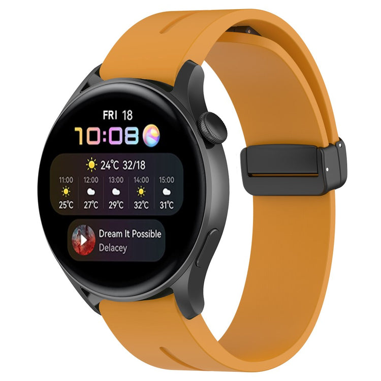 Mega Fed Silikone Universal Rem passer til Smartwatch - Gul#serie_2