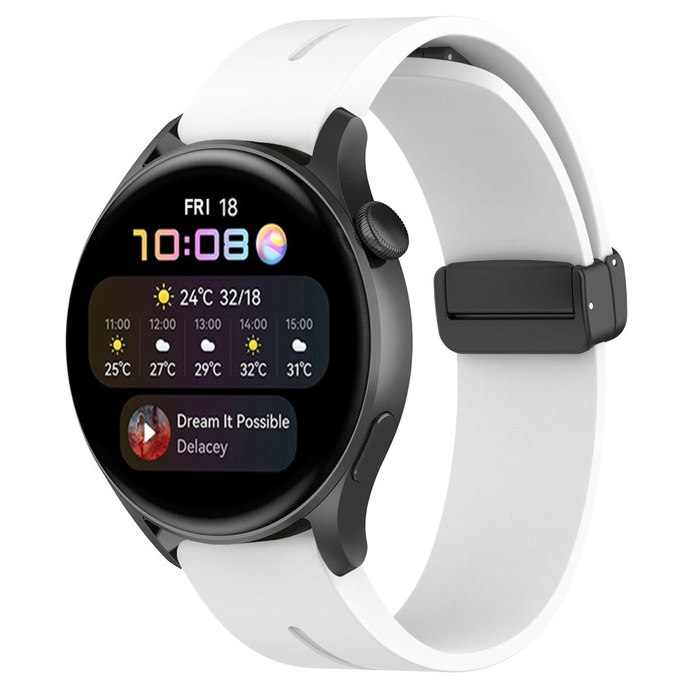 Mega Fed Silikone Universal Rem passer til Smartwatch - Hvid#serie_3