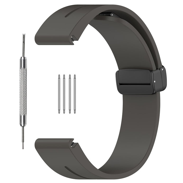 Mega Fed Silikone Universal Rem passer til Smartwatch - Sølv#serie_10