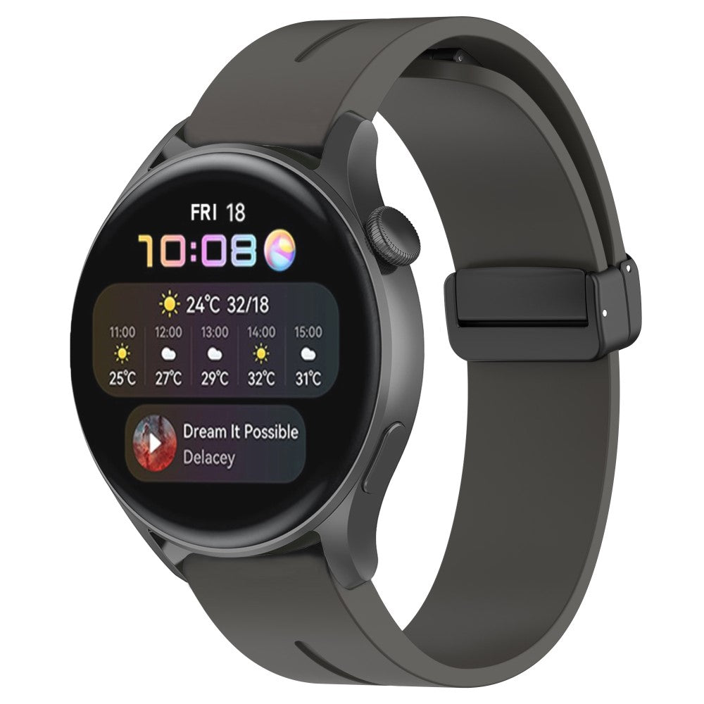 Mega Fed Silikone Universal Rem passer til Smartwatch - Sølv#serie_10