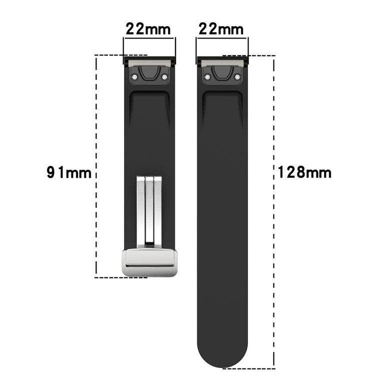 Huawei Watch GT 4 46mm / Samsung Galaxy Watch3 45mm / Garmin Venu 3 22mm Silicone Watch Strap Magnetic Silver Buckle Band - Dark Yellow#serie_2
