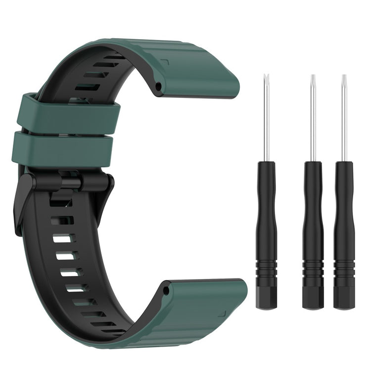 Solid Silikone Universal Rem passer til Garmin Smartwatch - Grøn#serie_3