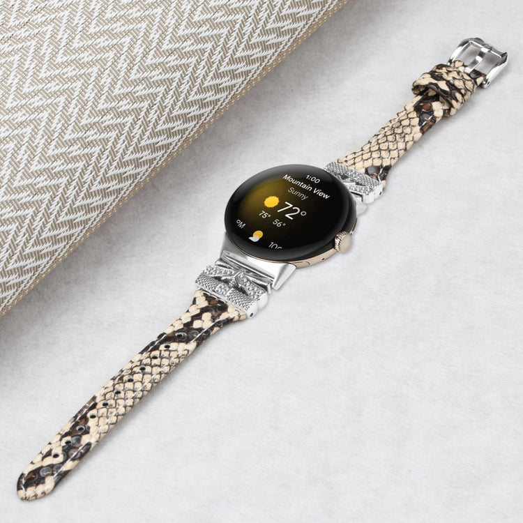 Rigtigt Skøn Kunstlæder Rem passer til Google Pixel Watch 2 - Brun#serie_5
