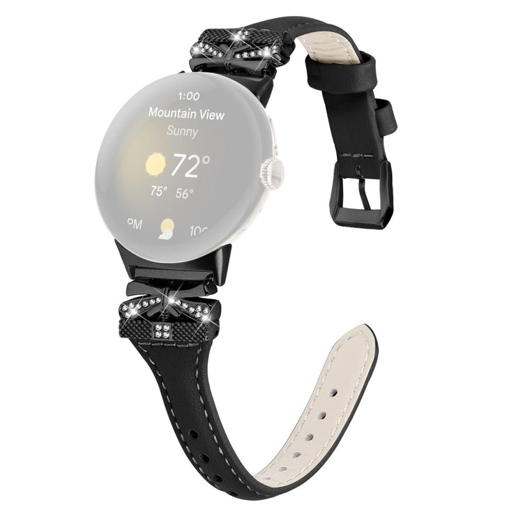 Fantastisk Kunstlæder Rem passer til Google Pixel Watch 2 - Sort#serie_2