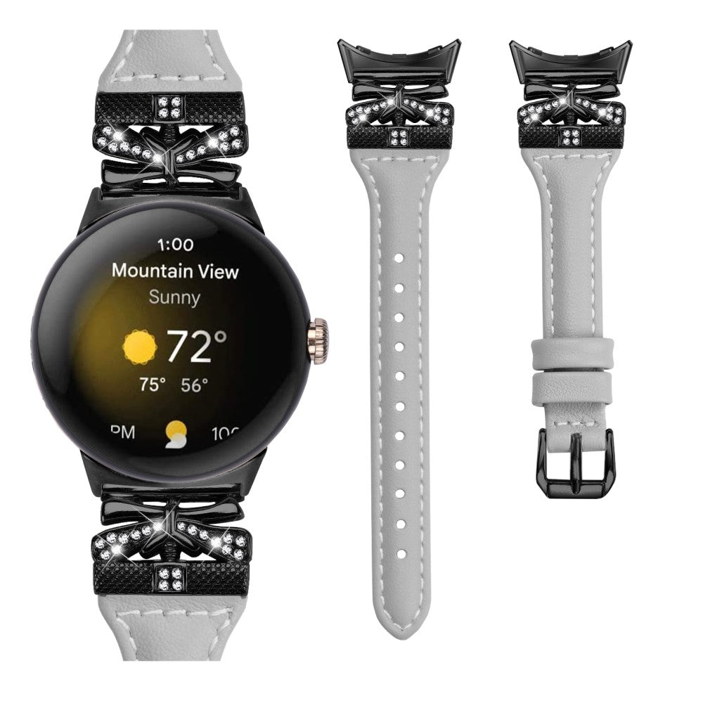 Fantastisk Kunstlæder Rem passer til Google Pixel Watch 2 - Sølv#serie_3