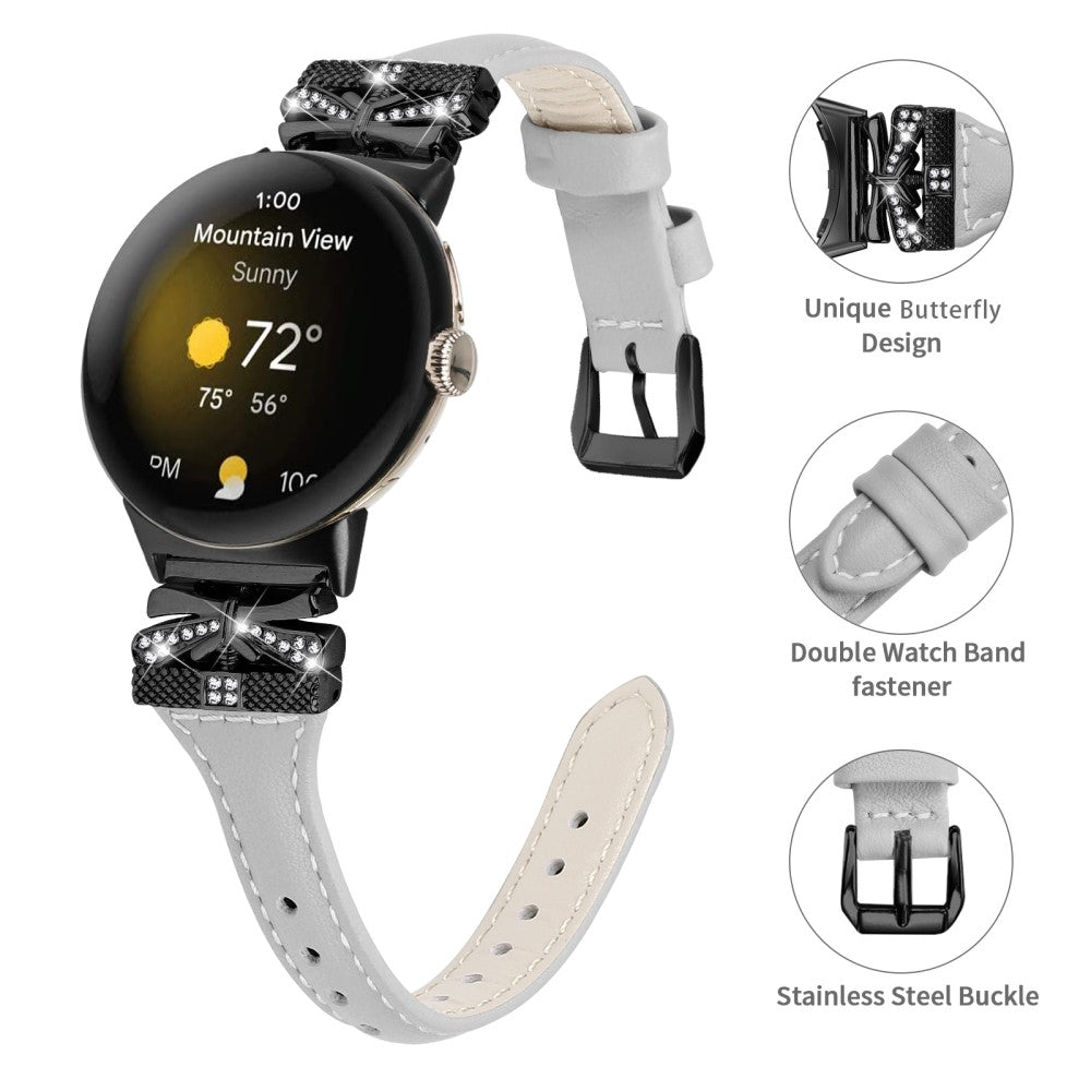 Fantastisk Kunstlæder Rem passer til Google Pixel Watch 2 - Sølv#serie_3