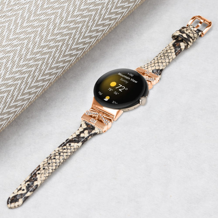 Helt Vildt Fantastisk Ægte Læder Rem passer til Google Pixel Watch 2 - Brun#serie_4