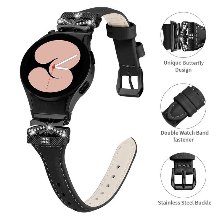 Fremragende Kunstlæder Universal Rem passer til Samsung Smartwatch - Sort#serie_2