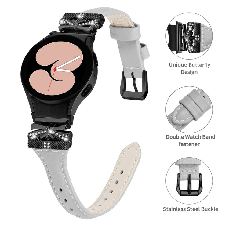 Fremragende Kunstlæder Universal Rem passer til Samsung Smartwatch - Sølv#serie_3