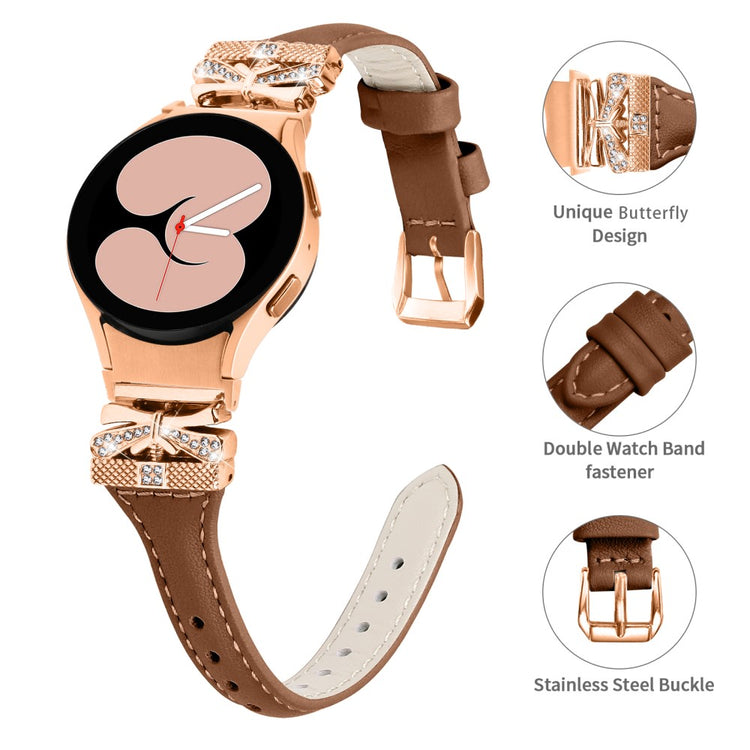 Yndigt Kunstlæder Universal Rem passer til Samsung Smartwatch - Brun#serie_2