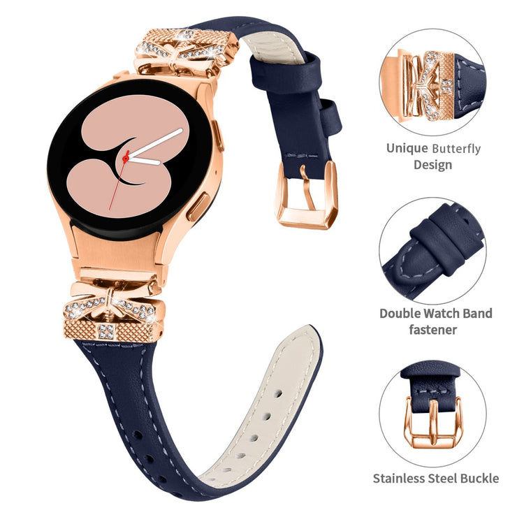 Yndigt Kunstlæder Universal Rem passer til Samsung Smartwatch - Blå#serie_4