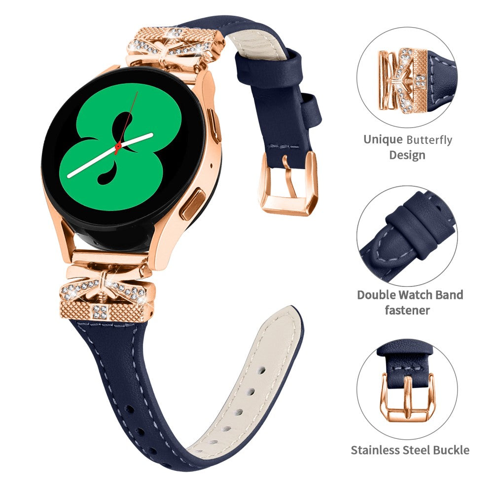 Meget Elegant Kunstlæder Universal Rem passer til Samsung Smartwatch - Blå#serie_1