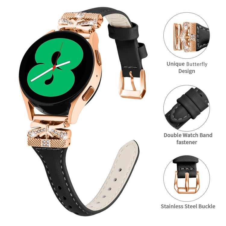 Meget Elegant Kunstlæder Universal Rem passer til Samsung Smartwatch - Sort#serie_2