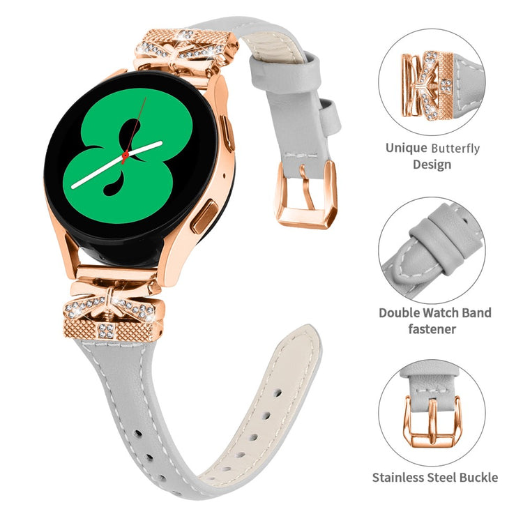 Meget Elegant Kunstlæder Universal Rem passer til Samsung Smartwatch - Sølv#serie_3